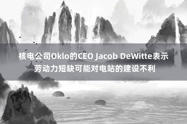 核电公司Oklo的CEO Jacob DeWitte表示 劳动力短缺可能对电站的建设不利