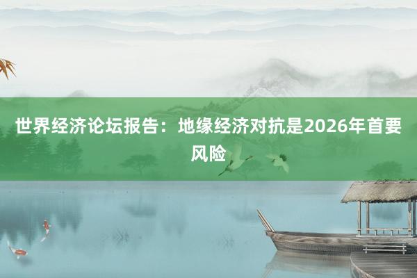 世界经济论坛报告：地缘经济对抗是2026年首要风险