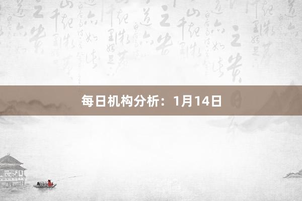 每日机构分析：1月14日