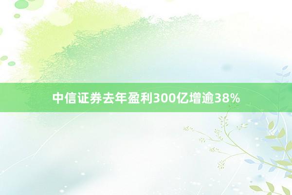 中信证券去年盈利300亿增逾38%