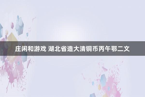 庄闲和游戏 湖北省造大清铜币丙午鄂二文